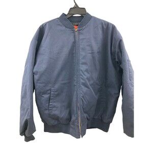 CINTAS Men's Size 2XL Navy Blue Bomber Jacket Full Zip Quilted Workwear Coat